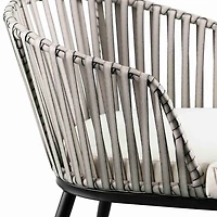 White Wicker Melilani Outdoor Chairs, Set of 2