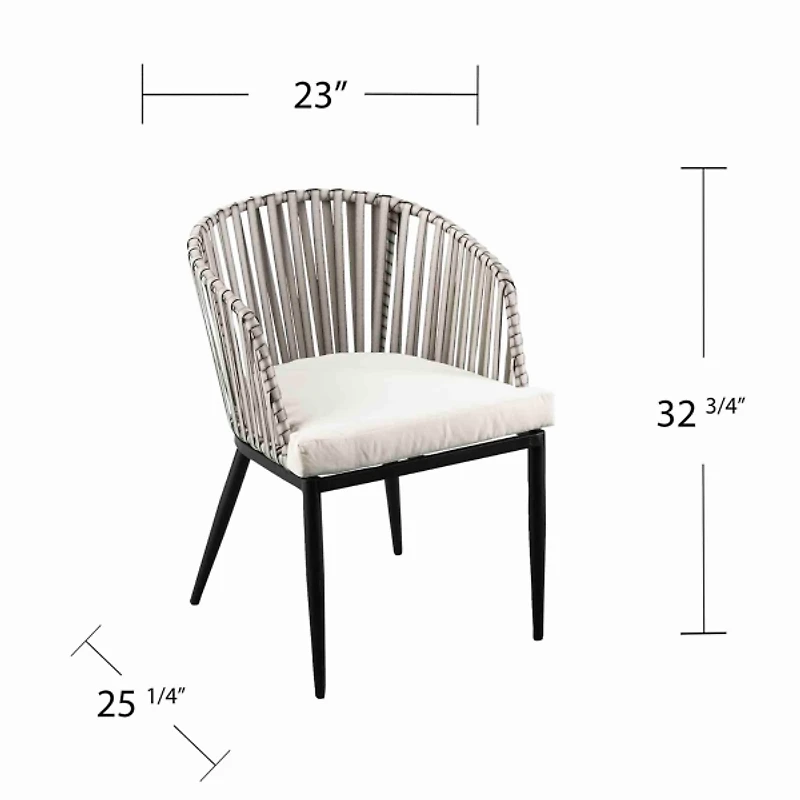 White Wicker Melilani Outdoor Chairs, Set of 2