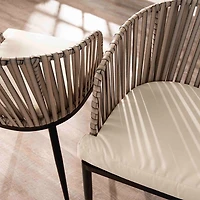 White Wicker Melilani Outdoor Chairs, Set of 2