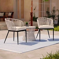 White Wicker Melilani Outdoor Chairs, Set of 2