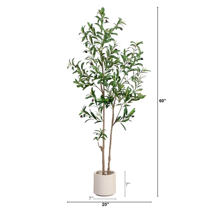 ft Minimalist Olive Tree in White Planter