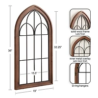 Brown Windowpane Arch Rennell Wall Plaque