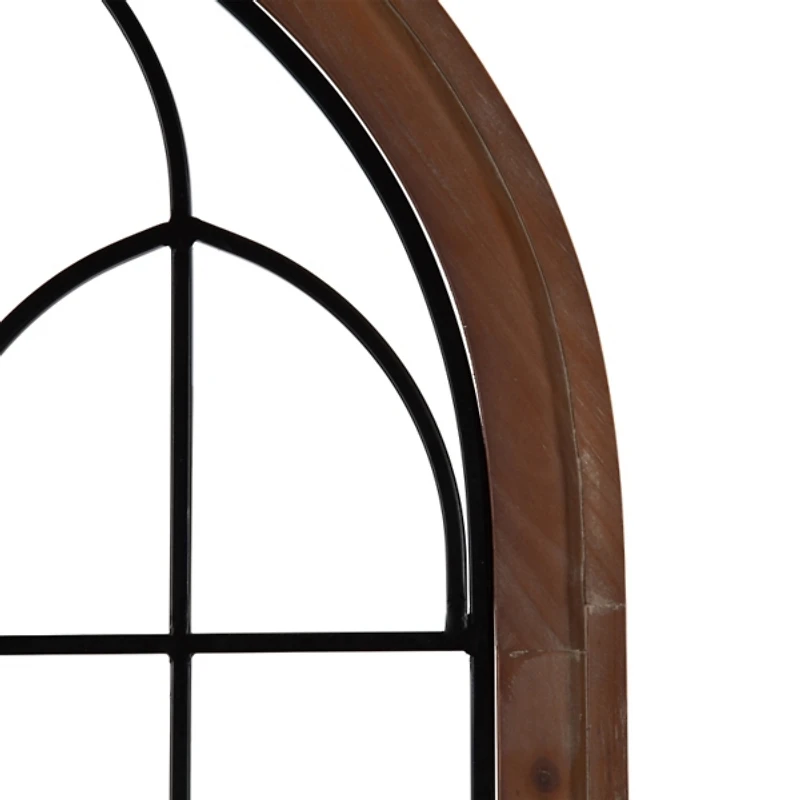 Brown Windowpane Arch Rennell Wall Plaque