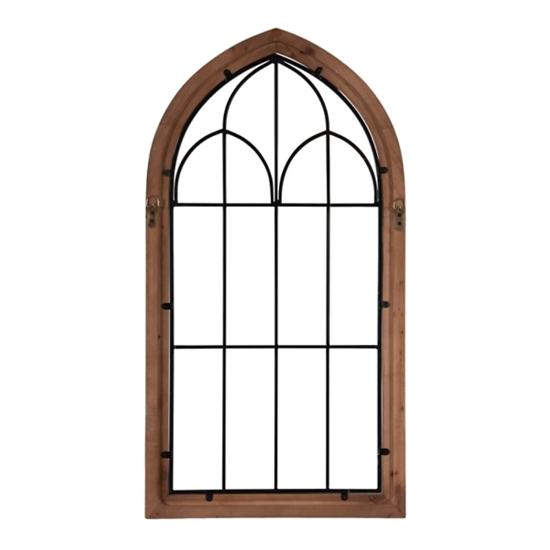 Brown Windowpane Arch Rennell Wall Plaque