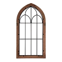 Brown Windowpane Arch Rennell Wall Plaque