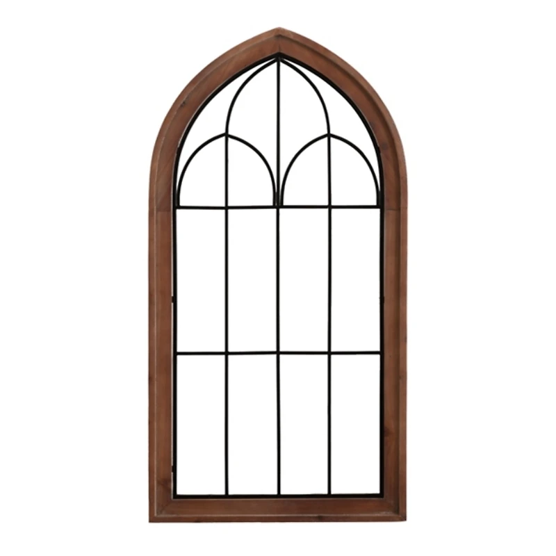 Brown Windowpane Arch Rennell Wall Plaque