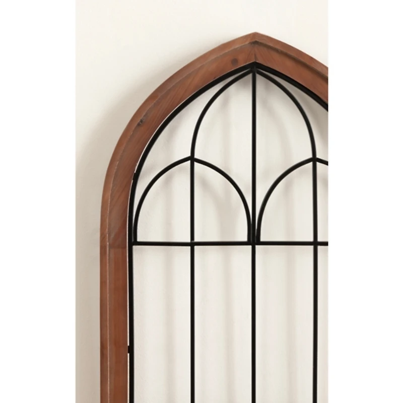 Brown Windowpane Arch Rennell Wall Plaque