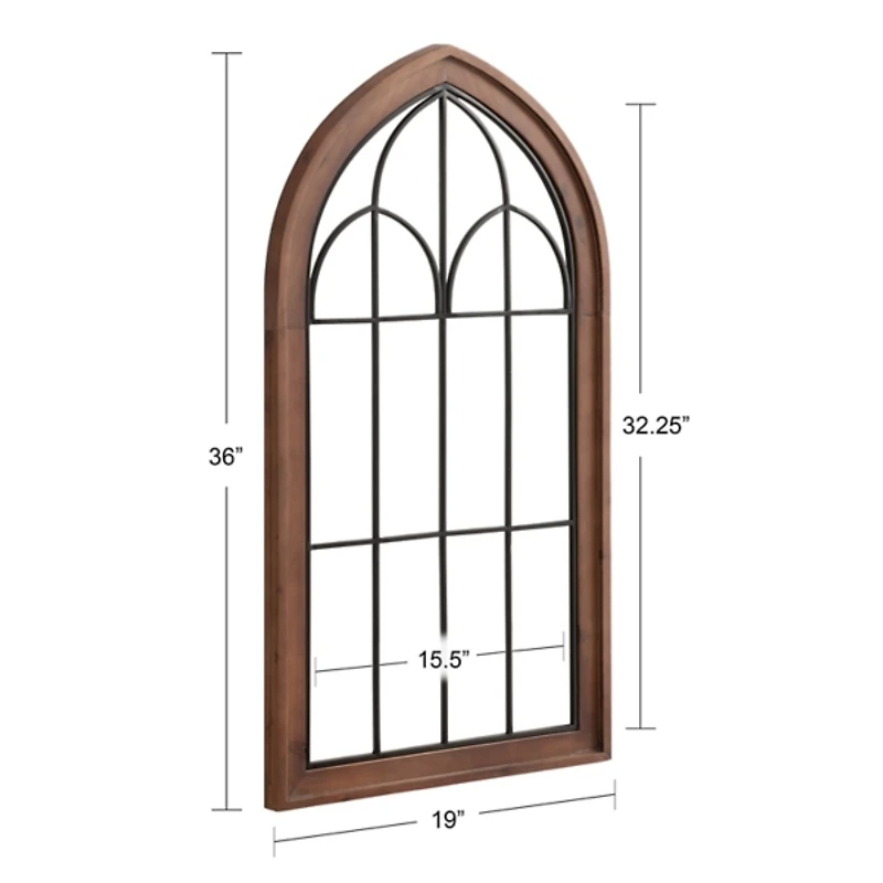 Brown Windowpane Arch Rennell Wall Plaque