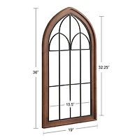 Brown Windowpane Arch Rennell Wall Plaque