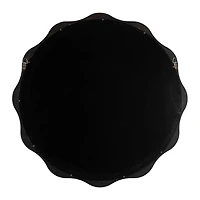 Round Gold Scalloped Wood Wall Mirror