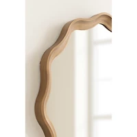 Round Gold Scalloped Wood Wall Mirror