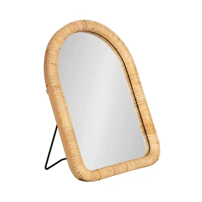 Natural Rattan Arch Raleigh Tabletop Mirror