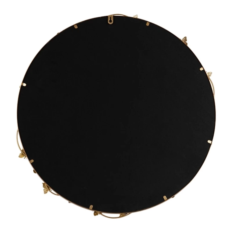 Round Gold Floral Rosella Wall Mirror