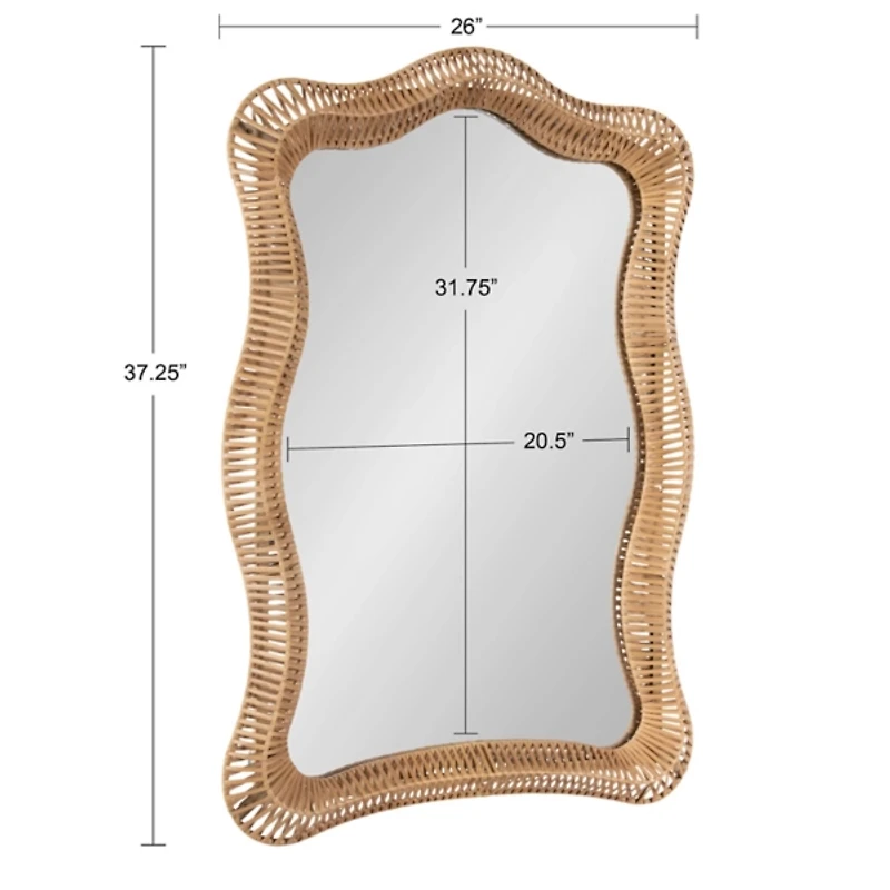 Natural Rattan Rachel Wavy Wall Mirror