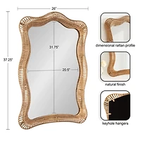 Natural Rattan Rachel Wavy Wall Mirror