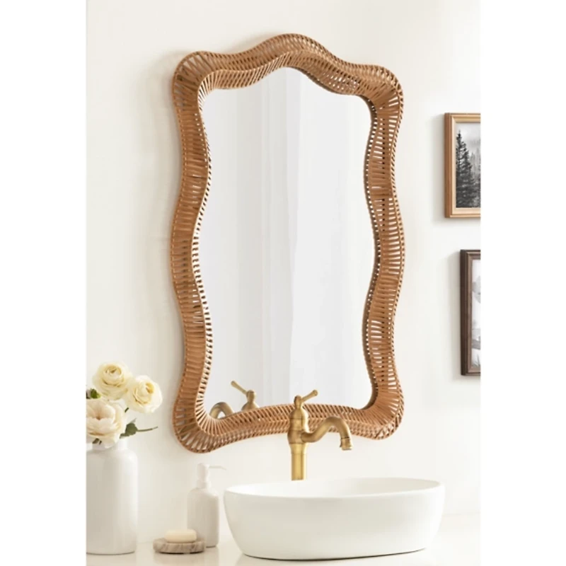 Natural Rattan Rachel Wavy Wall Mirror