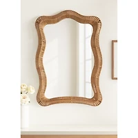 Natural Rattan Rachel Wavy Wall Mirror