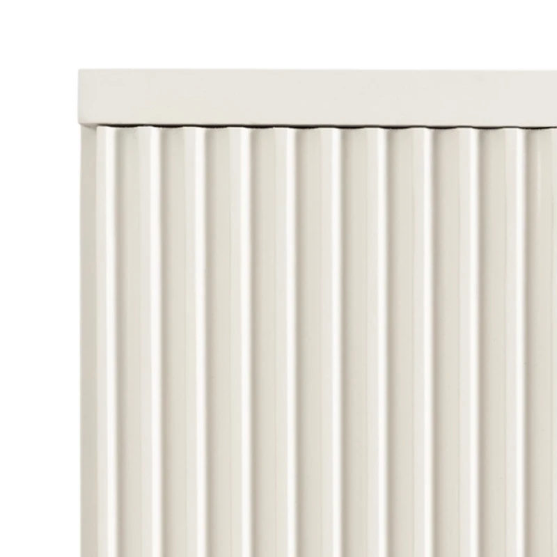 White Furrow Ribbed Door Wall Cabinet