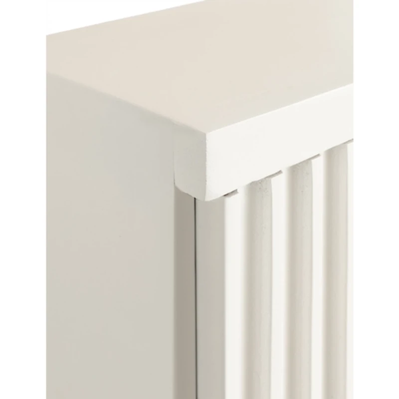 White Furrow Ribbed Door Wall Cabinet