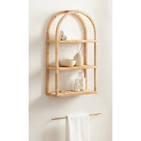 Natural Rattan Arched Reed Wall Shelf