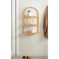 Natural Rattan Arched Reed Wall Shelf