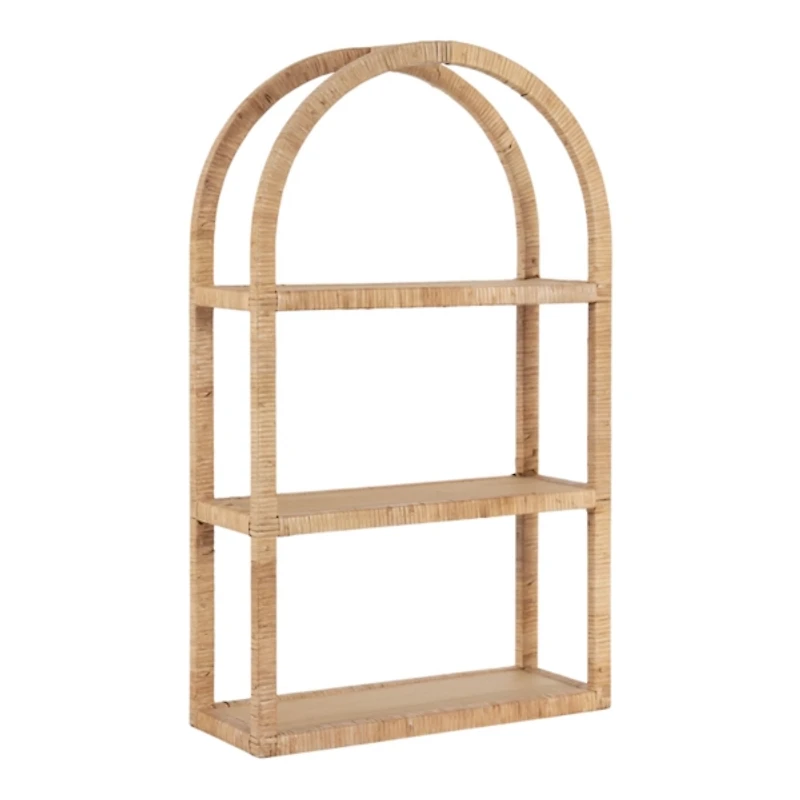 Natural Rattan Arched Reed Wall Shelf