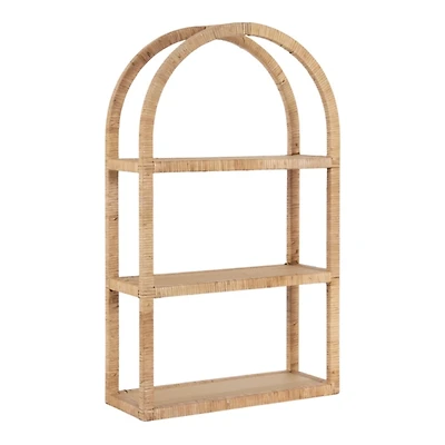 Natural Rattan Arched Reed Wall Shelf