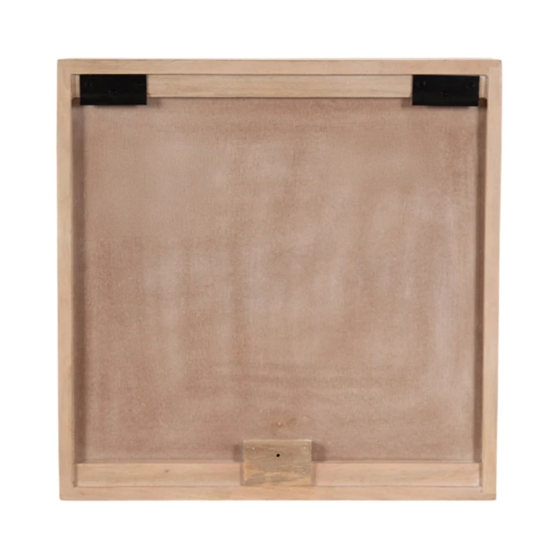 Natural Floral Carved Wood Wall Cabinet