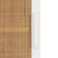 White and Natural Cane Ollie Wall Cabinet