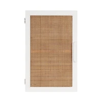 White and Natural Cane Ollie Wall Cabinet