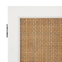 White and Natural Cane Ollie Wall Cabinet