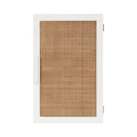 White and Natural Cane Ollie Wall Cabinet