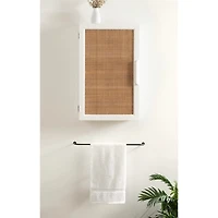 White and Natural Cane Ollie Wall Cabinet