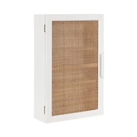 White and Natural Cane Ollie Wall Cabinet