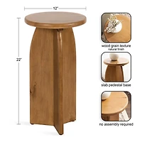 Natural Wood Round Sierra Accent Table