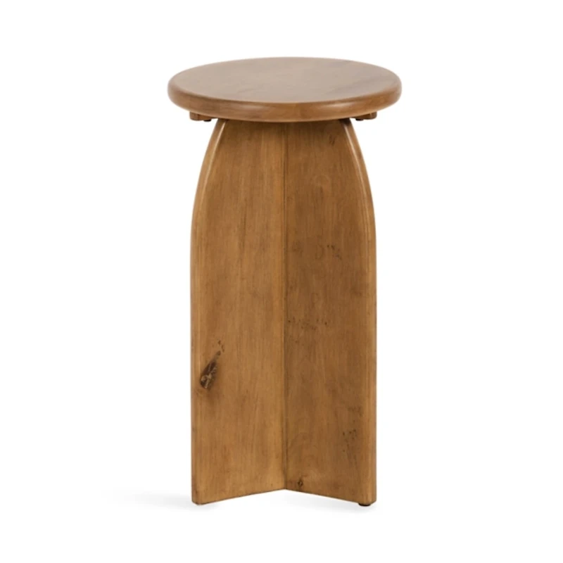 Natural Wood Round Sierra Accent Table