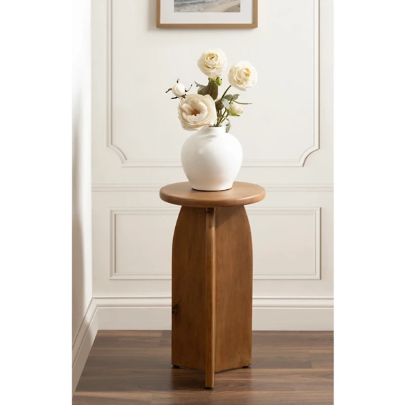 Natural Wood Round Sierra Accent Table