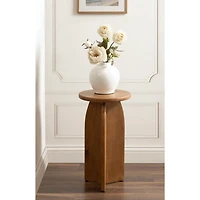 Natural Wood Round Sierra Accent Table