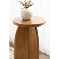 Natural Wood Round Sierra Accent Table