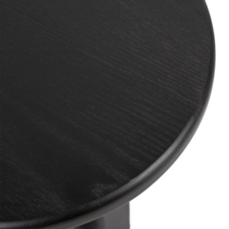 Black Wood Round Sierra Accent Table