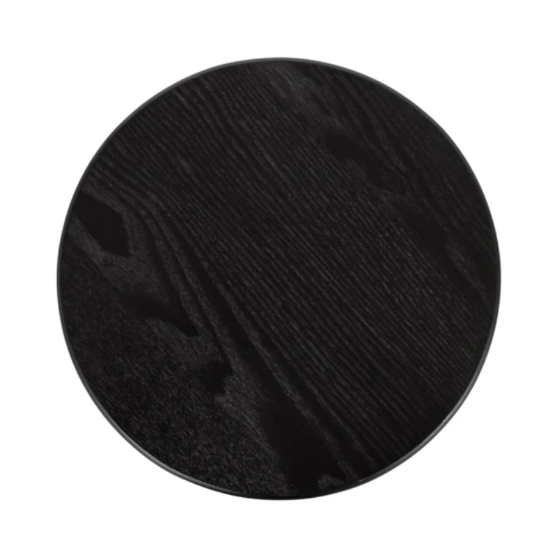 Black Wood Round Sierra Accent Table