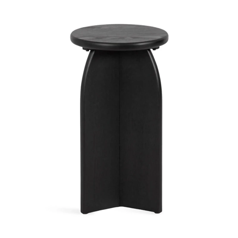Black Wood Round Sierra Accent Table