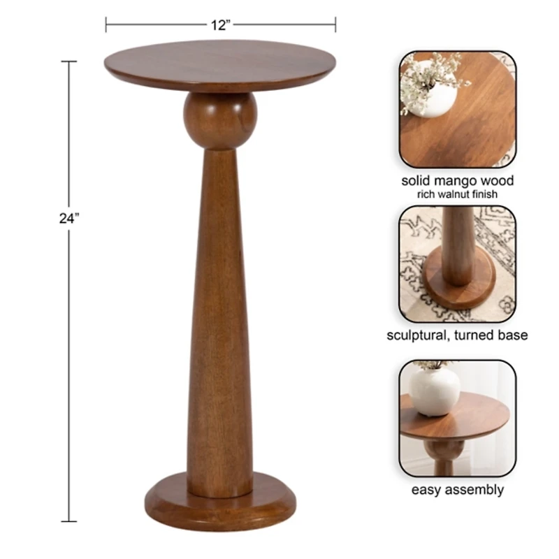 Walnut Brown Wood Jakob Accent Table