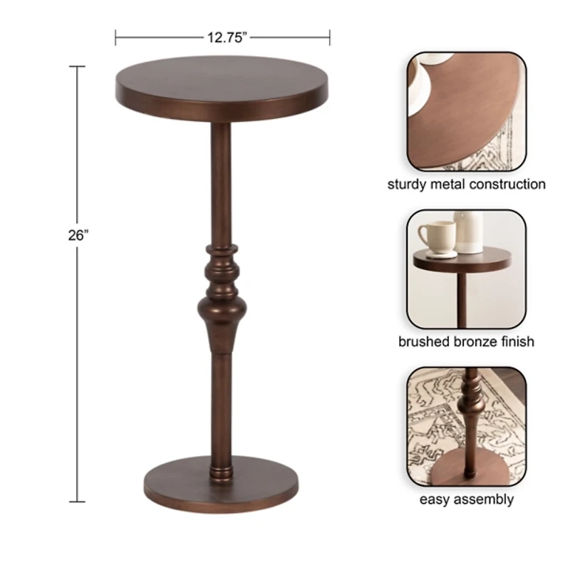 Brushed Bronze Metal Stratton Accent Table