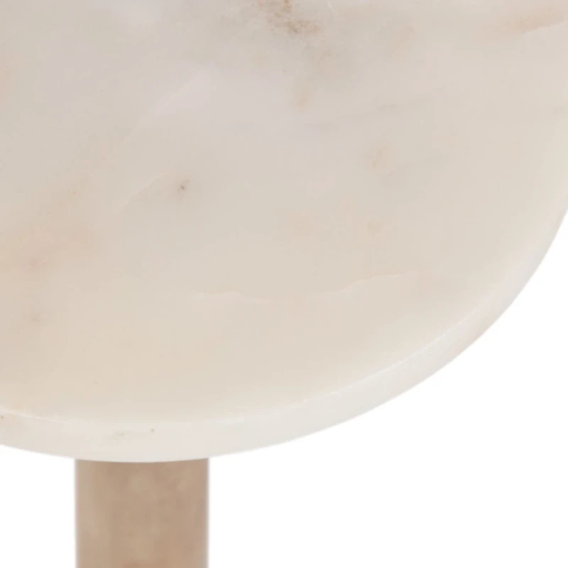 Natural Wood and Marble Wegner Accent Table