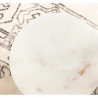 Natural Wood and Marble Wegner Accent Table