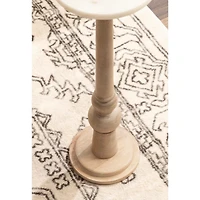 Natural Wood and Marble Wegner Accent Table