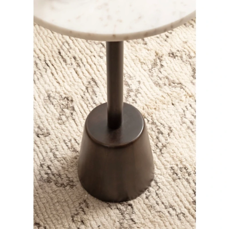 Marble & Brown Wood Tara Accent Table