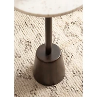 Marble & Brown Wood Tara Accent Table