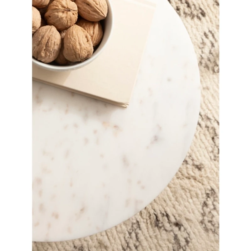 Marble & Brown Wood Tara Accent Table